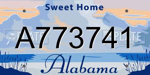 A773741 Alabama License Plate