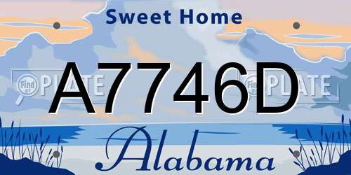 A7746D Alabama License Plate