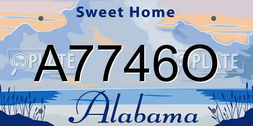 A7746O Alabama License Plate