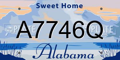 A7746Q Alabama License Plate