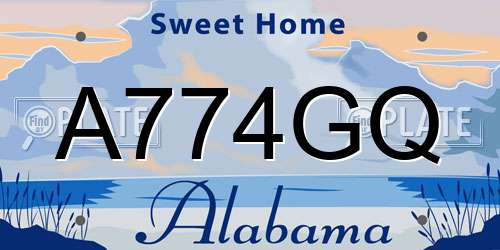 A774GQ Alabama License Plate