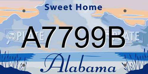 A7799B Alabama License Plate