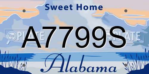 A7799S Alabama License Plate