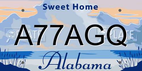 A77AGQ Alabama License Plate