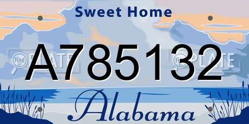 A785132 Alabama License Plate