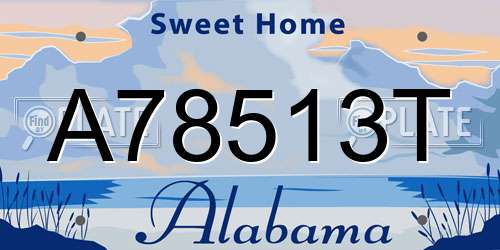 A78513T Alabama License Plate