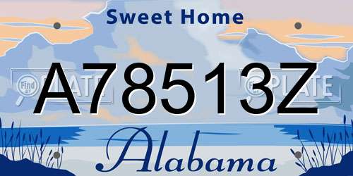 A78513Z Alabama License Plate