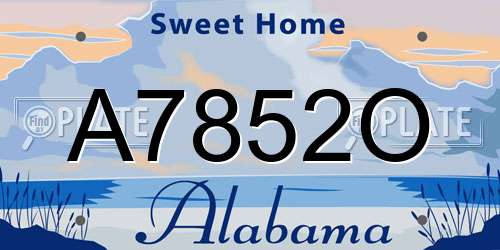 A7852O Alabama License Plate