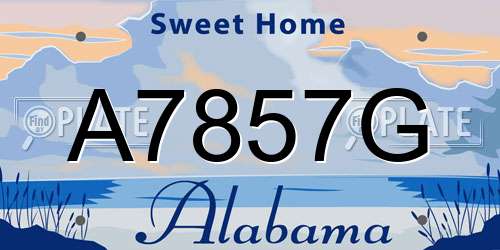 A7857G Alabama License Plate