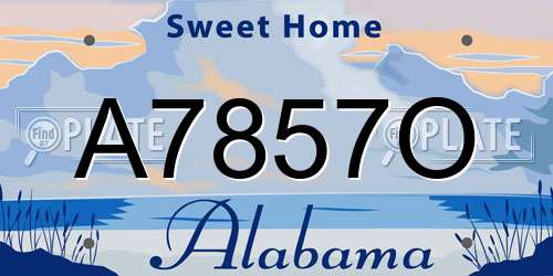 A7857O Alabama License Plate