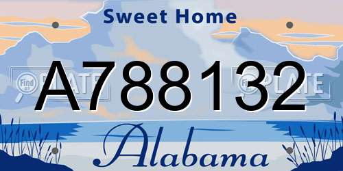 A788132 Alabama License Plate