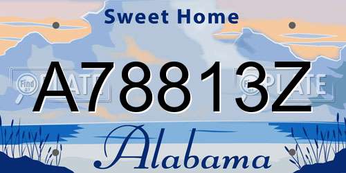 A78813Z Alabama License Plate