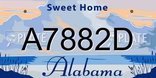 A7882D Alabama License Plate