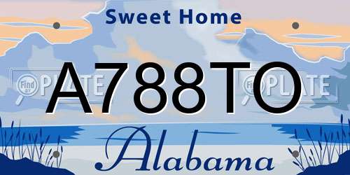 A788TO Alabama License Plate