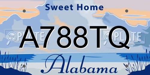 A788TQ Alabama License Plate