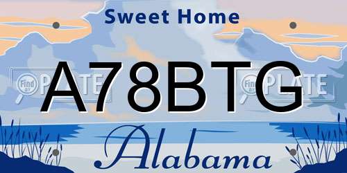 A78BTG Alabama License Plate