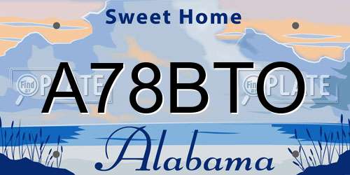A78BTO Alabama License Plate