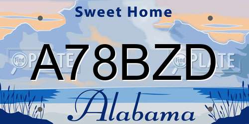 A78BZD Alabama License Plate