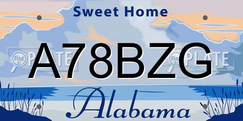 A78BZG Alabama License Plate