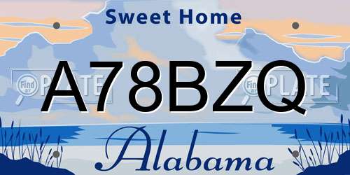 A78BZQ Alabama License Plate