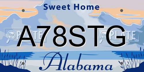 A78STG Alabama License Plate
