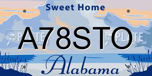 A78STO Alabama License Plate