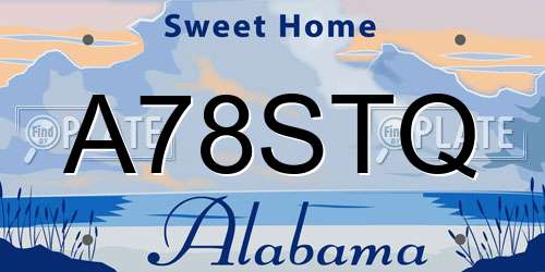 A78STQ Alabama License Plate