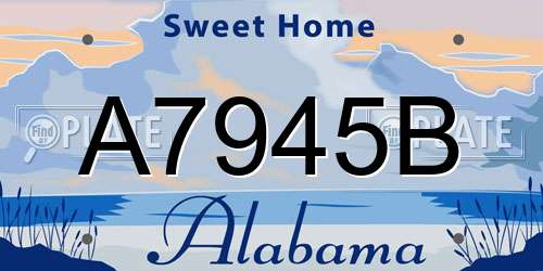 A7945B Alabama License Plate