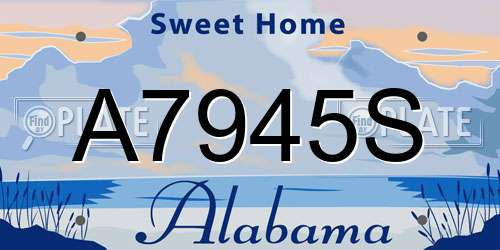 A7945S Alabama License Plate