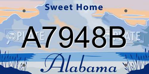 A7948B Alabama License Plate