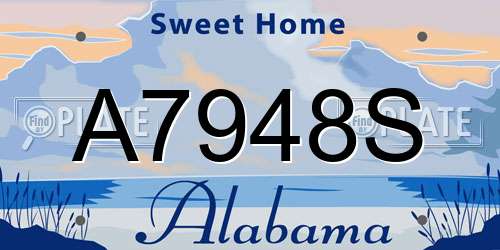 A7948S Alabama License Plate