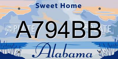 A794BB Alabama License Plate