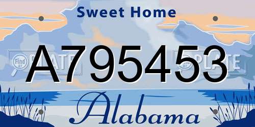 A795453 Alabama License Plate