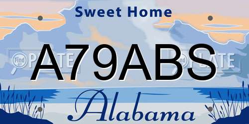 A79ABS Alabama License Plate