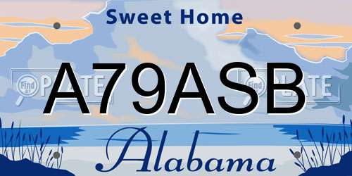 A79ASB Alabama License Plate