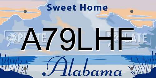 A79LHF Alabama License Plate