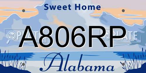 A806RP Alabama License Plate