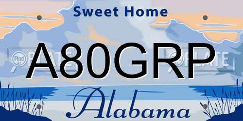 A80GRP Alabama License Plate