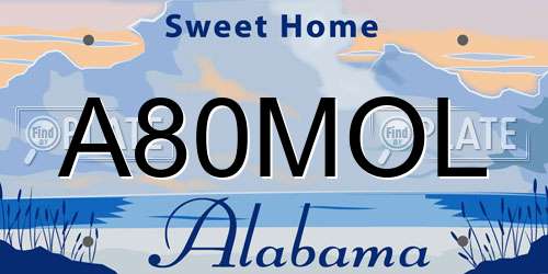 A80MOL Alabama License Plate