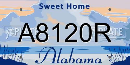 A8120R Alabama License Plate