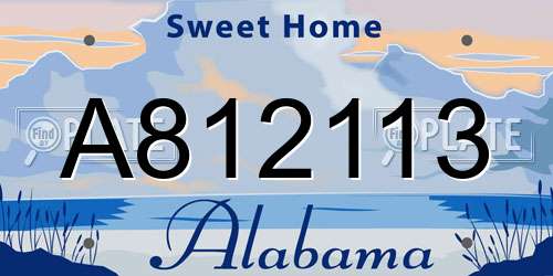A812113 Alabama License Plate
