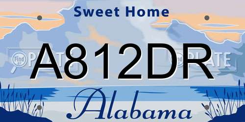 A812DR Alabama License Plate