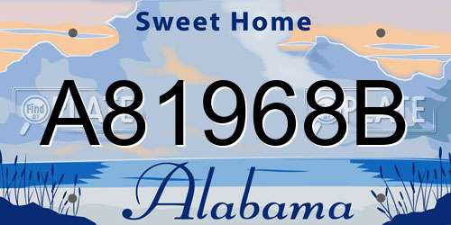 A81968B Alabama License Plate