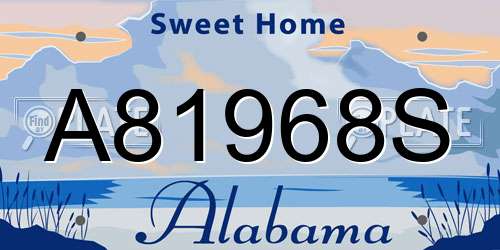 A81968S Alabama License Plate
