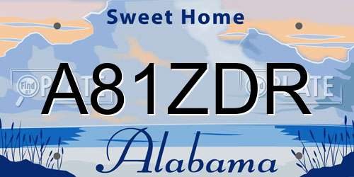 A81ZDR Alabama License Plate