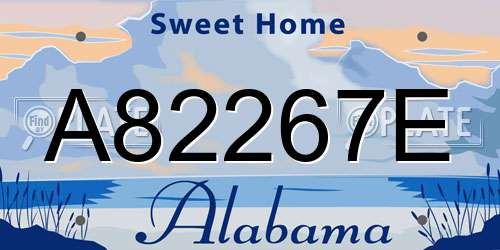 A82267E Alabama License Plate
