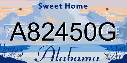 A82450G Alabama License Plate