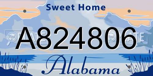 A824806 Alabama License Plate