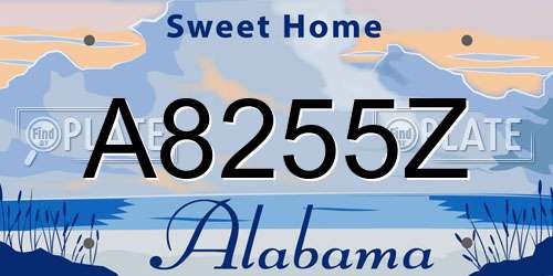 A8255Z Alabama License Plate