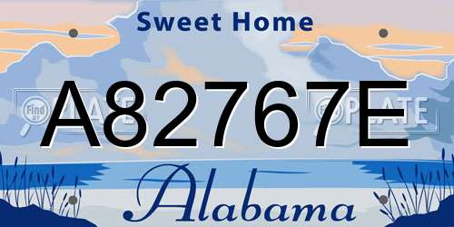 A82767E Alabama License Plate